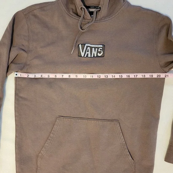 Vans Pullover Hoodie Embroidered Logo Boxy Fit Casual Comfy Brown Small - Picture 8 of 9